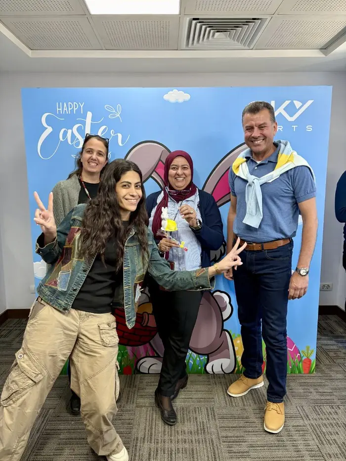 Team celebrating Easter at the office